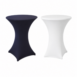 Mange-debout housse lycra blanc noir DUO mariage ceremonie.