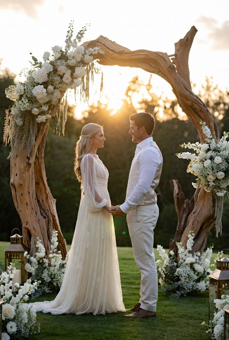 mariage tradition bois blanc élégance premium