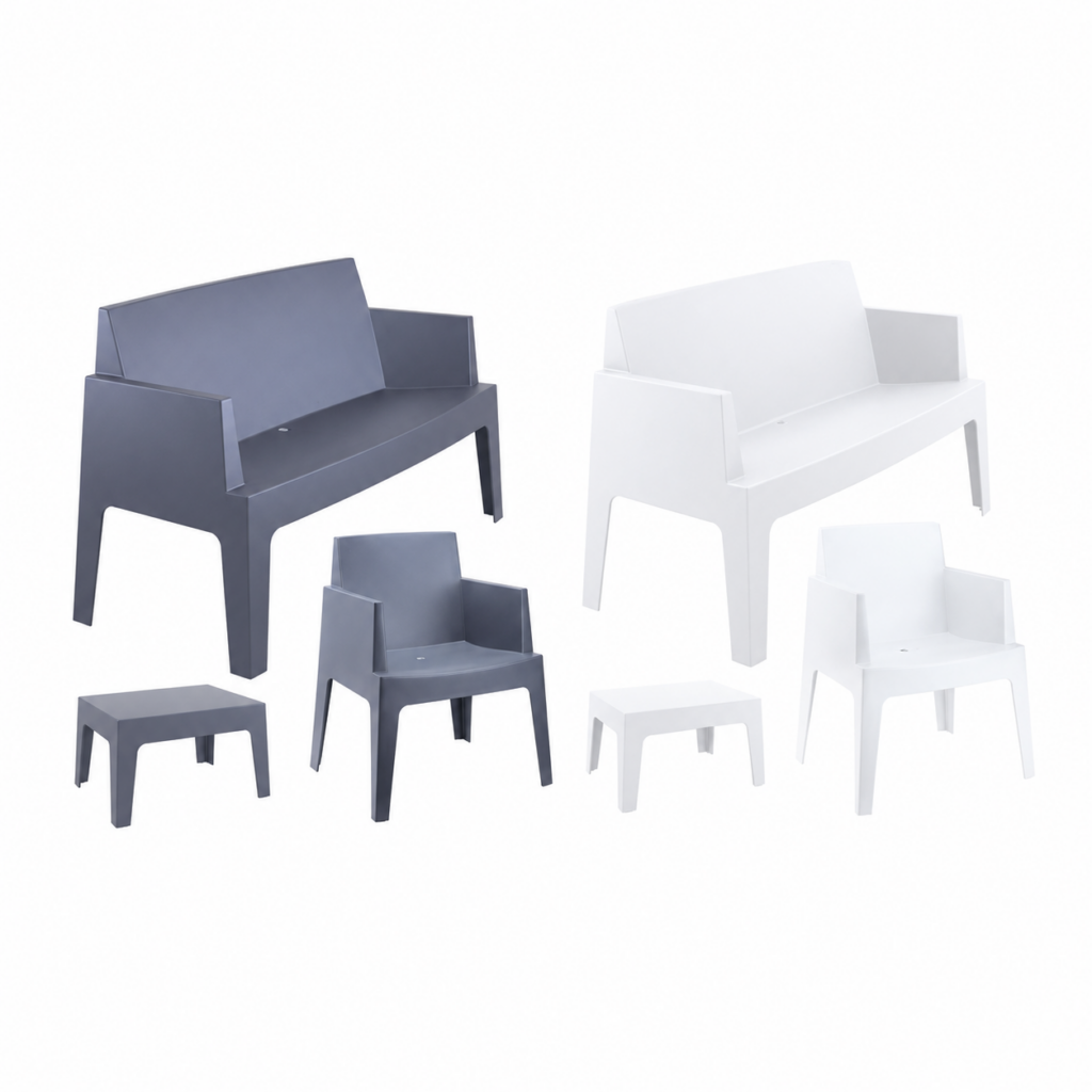 alon de jardin LOUNGE gris blanc pvc moderne DUO