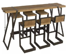 table-haute-et-tabourets-industriel-bois-metal-montagne-dinatoire